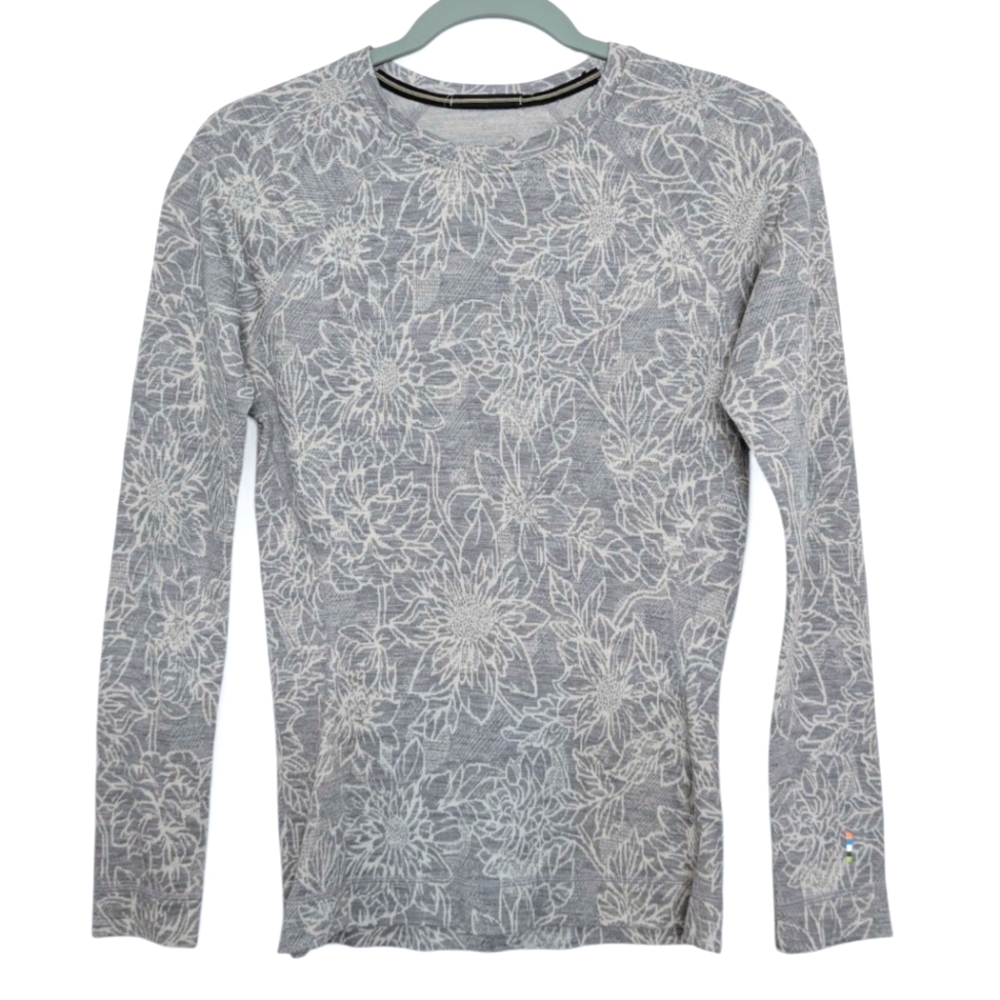 Smartwool Gray Floral Long Sleeve Top